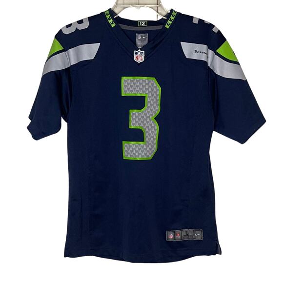 NFL Nike On Field Seattle Seahawks Russell Wilson 3 Kids Jersey Size Youth Large - Picture 1 of 4